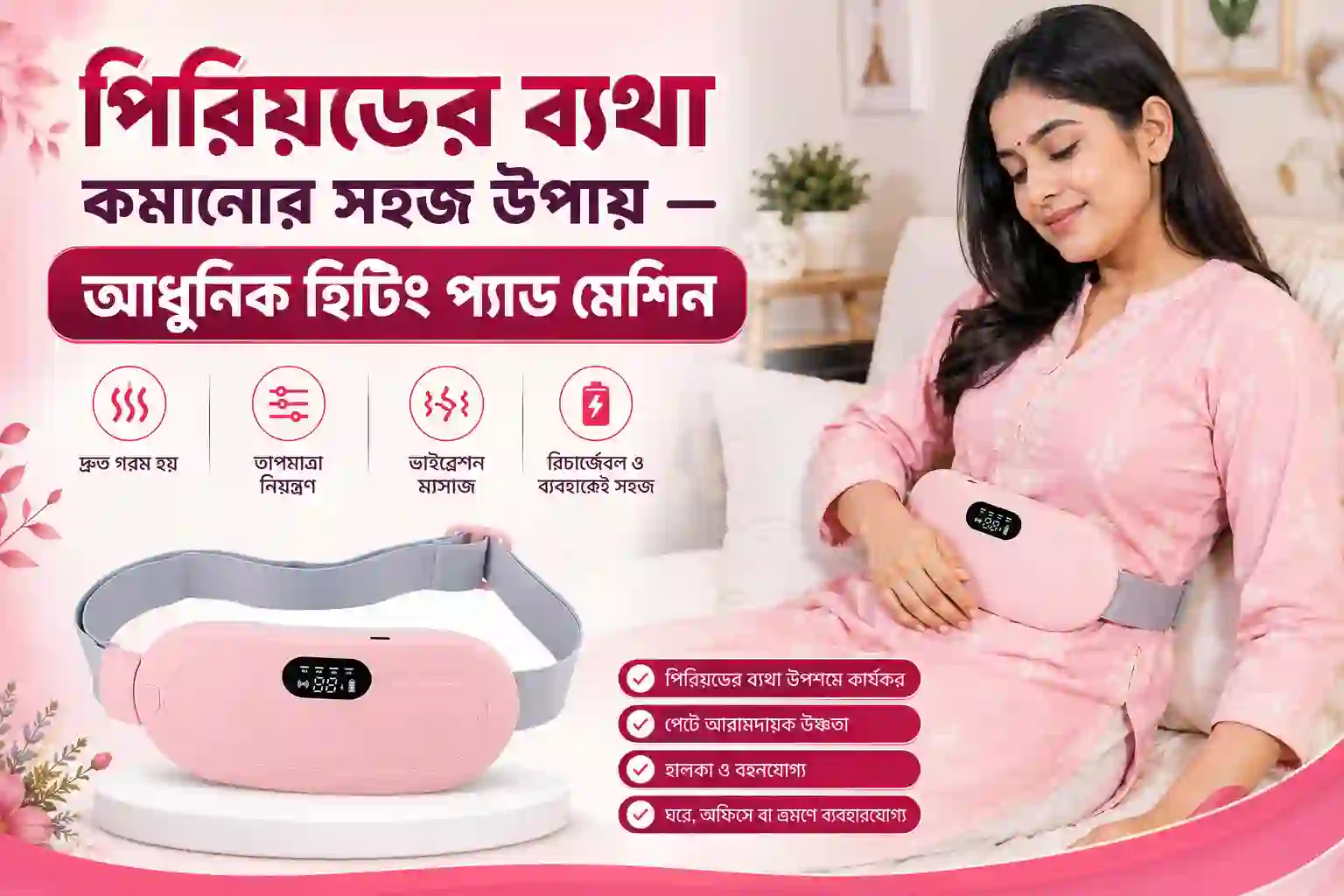 পিরিয়ডের ব্যথা কমানোর সহজ উপায় – আধুনিক হিটিং প্যাড মেশিন